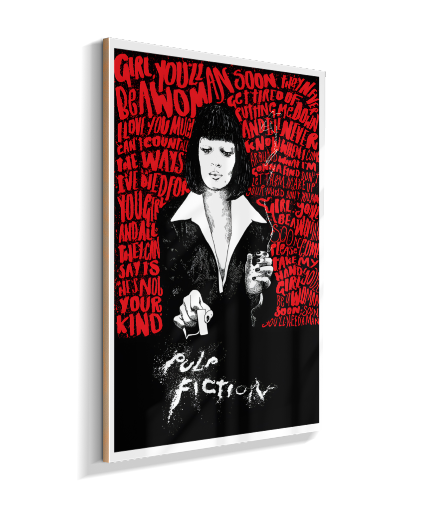 Quadro Decorativo Pulp Fiction Mia Wallace Typography Red