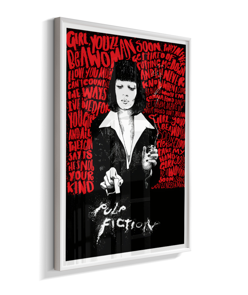 Quadro Decorativo Pulp Fiction Mia Wallace Typography Red