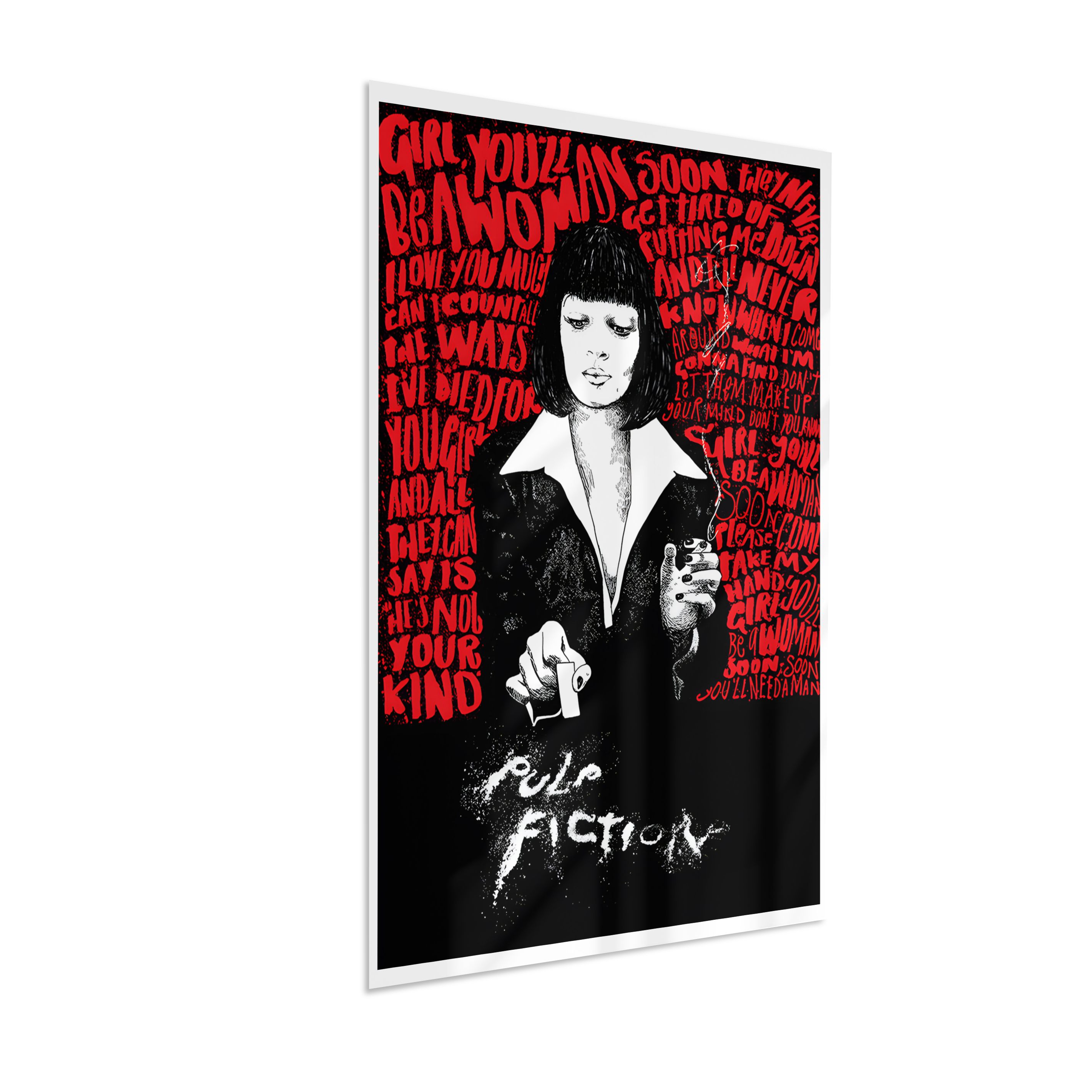 Quadro Decorativo Pulp Fiction Mia Wallace Typography Red