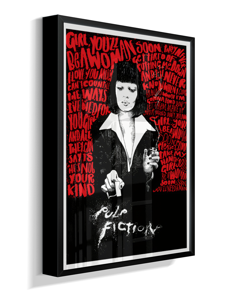 Quadro Decorativo Pulp Fiction Mia Wallace Typography Red
