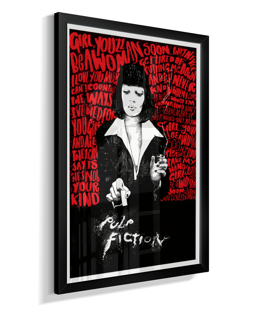 Quadro Decorativo Pulp Fiction Mia Wallace Typography Red