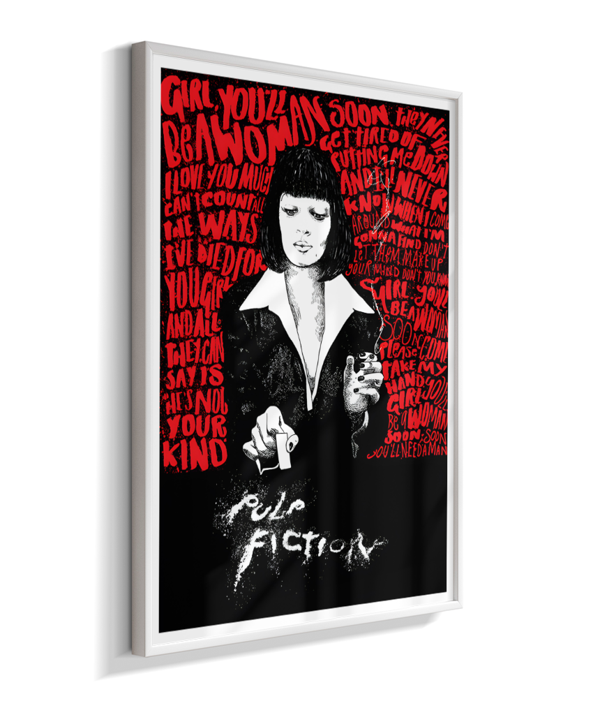 Quadro Decorativo Pulp Fiction Mia Wallace Typography Red