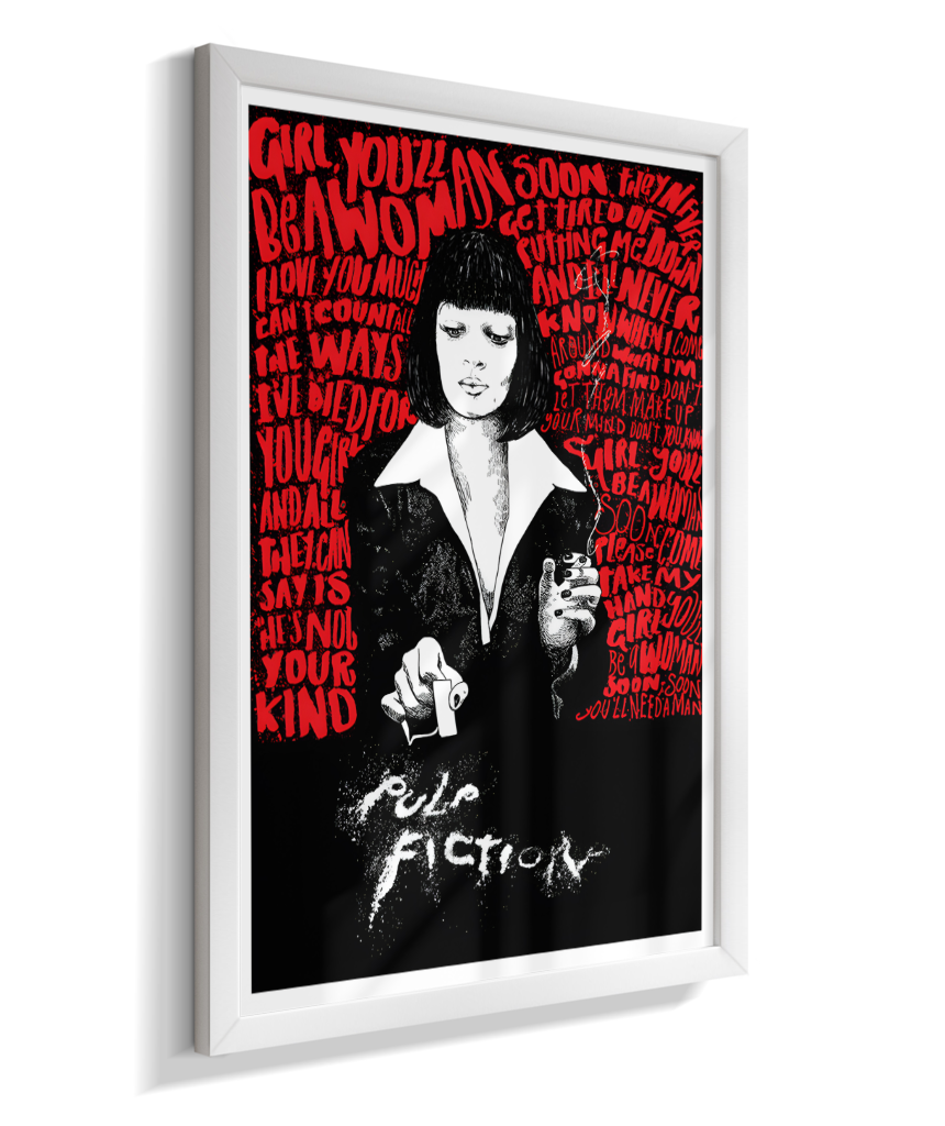 Quadro Decorativo Pulp Fiction Mia Wallace Typography Red