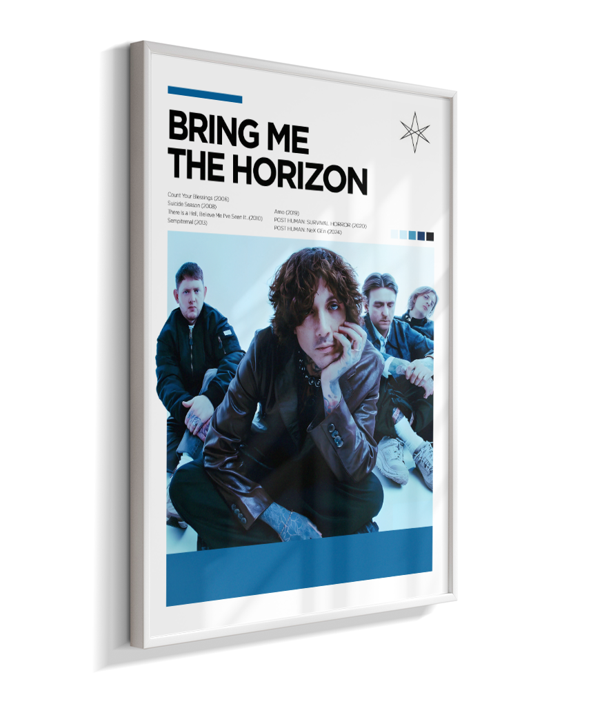 Quadro Decorativo Bring Me The Horizon Oliver Sykes - Poster Minimalista Banda
