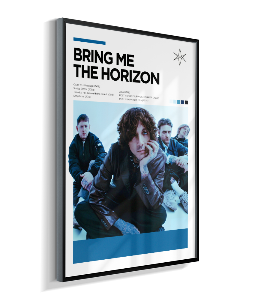 Quadro Decorativo Bring Me The Horizon Oliver Sykes - Poster Minimalista Banda