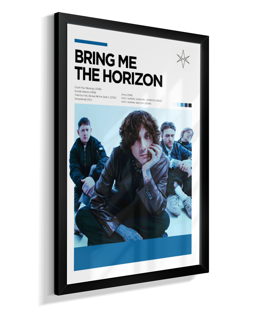 Quadro Decorativo Bring Me The Horizon Oliver Sykes - Poster Minimalista Banda