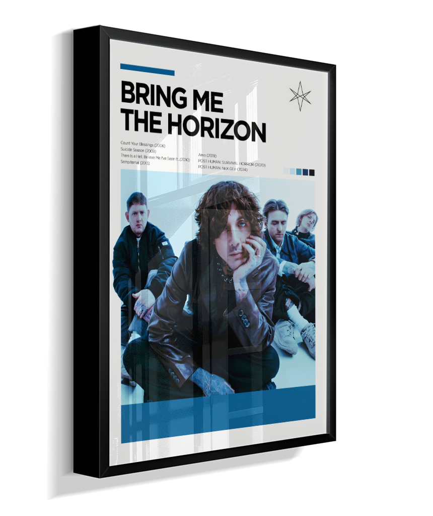 Quadro Decorativo Bring Me The Horizon Oliver Sykes - Poster Minimalista Banda