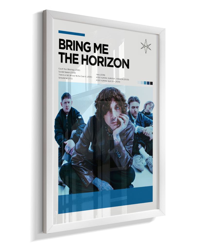 Quadro Decorativo Bring Me The Horizon Oliver Sykes - Poster Minimalista Banda