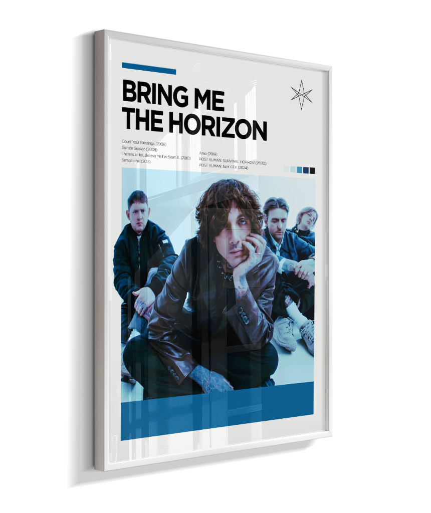 Quadro Decorativo Bring Me The Horizon Oliver Sykes - Poster Minimalista Banda