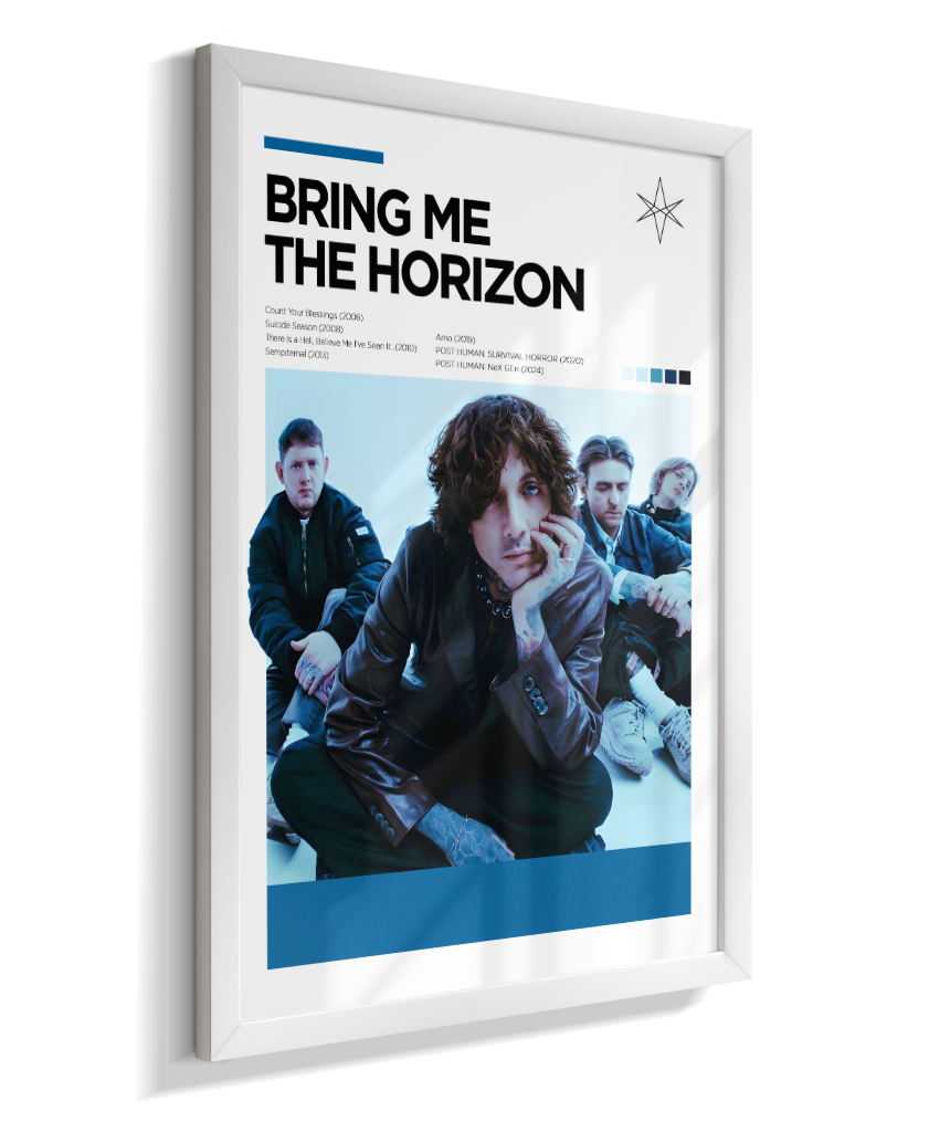 Quadro Decorativo Bring Me The Horizon Oliver Sykes - Poster Minimalista Banda