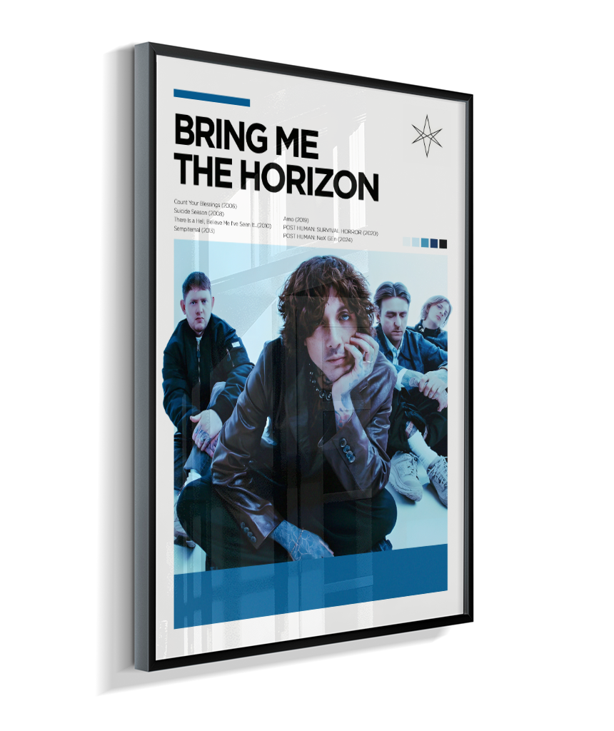 Quadro Decorativo Bring Me The Horizon Oliver Sykes - Poster Minimalista Banda