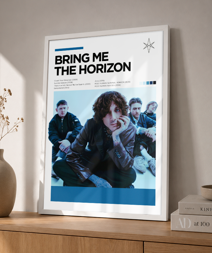 Quadro Decorativo Bring Me The Horizon Oliver Sykes - Poster Minimalista Banda