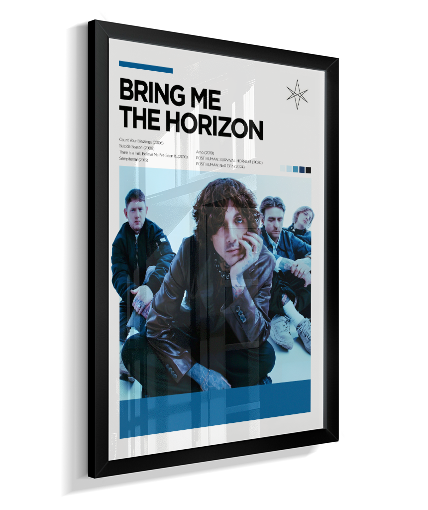 Quadro Decorativo Bring Me The Horizon Oliver Sykes - Poster Minimalista Banda