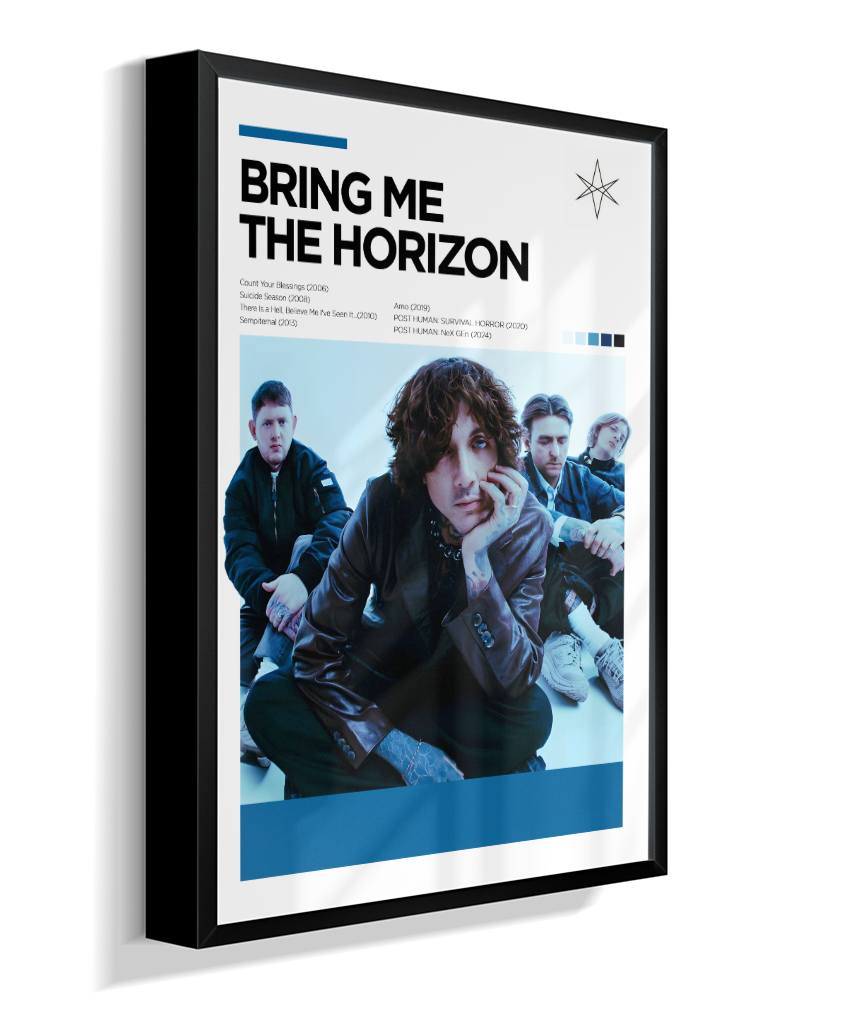 Quadro Decorativo Bring Me The Horizon Oliver Sykes - Poster Minimalista Banda