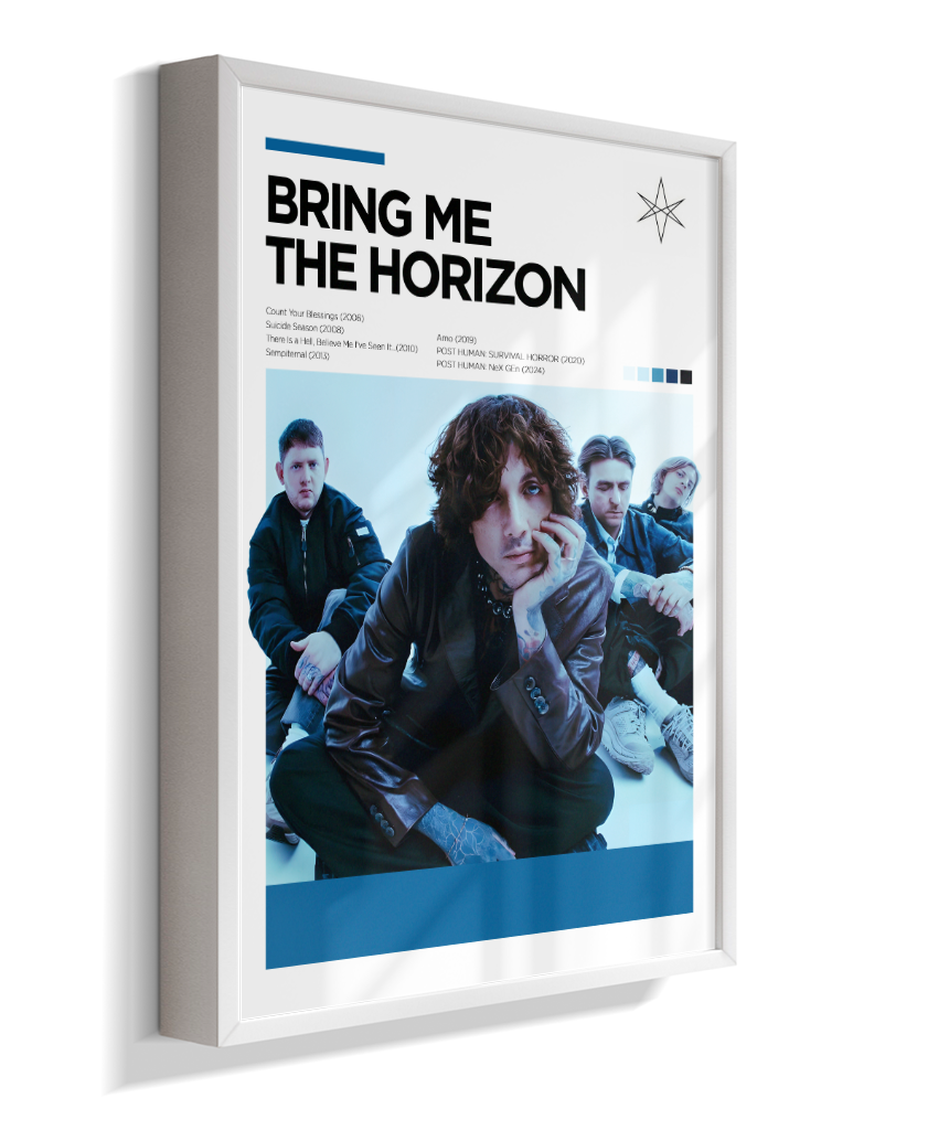 Quadro Decorativo Bring Me The Horizon Oliver Sykes - Poster Minimalista Banda