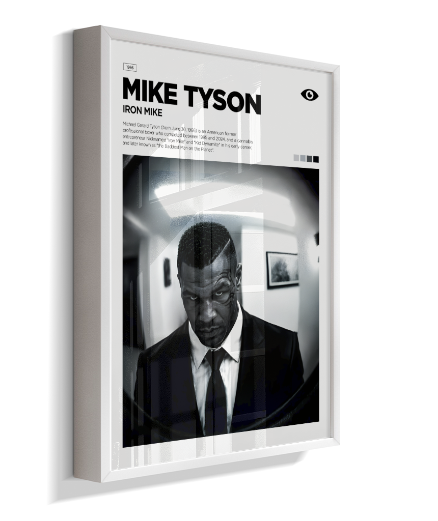 Quadro Decorativo Mike Tyson Iron Mike - Poster Minimalista Luta e Esporte