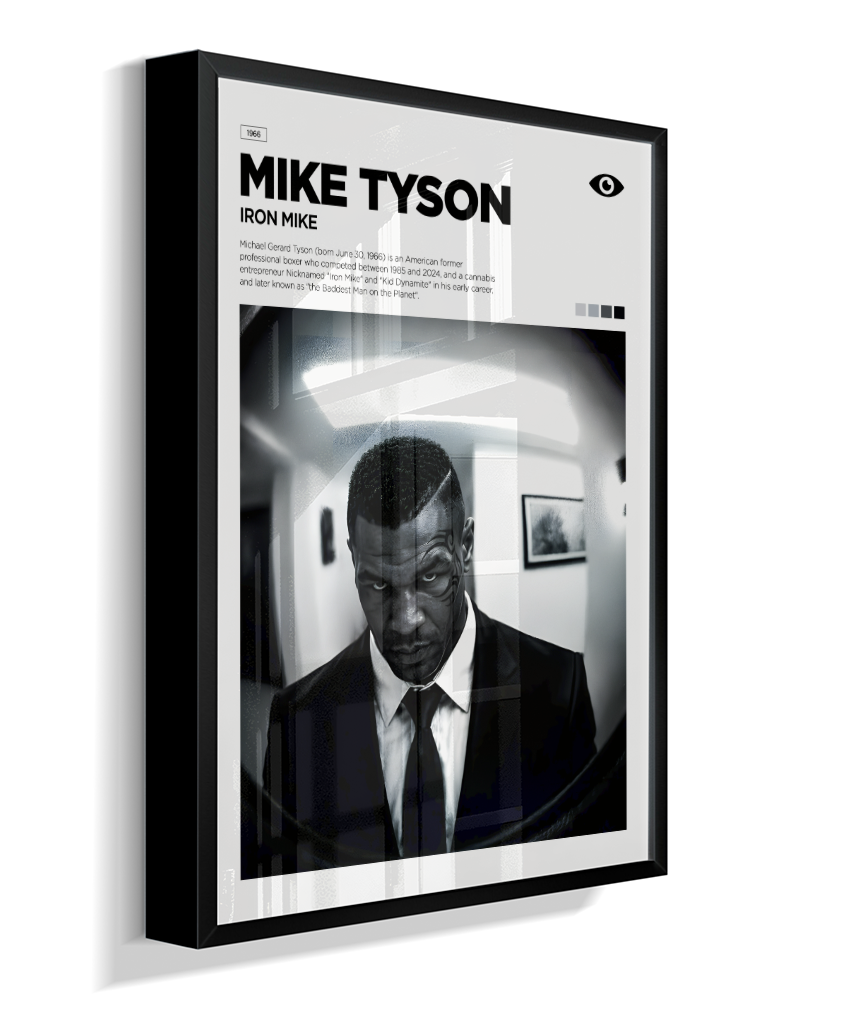 Quadro Decorativo Mike Tyson Iron Mike - Poster Minimalista Luta e Esporte