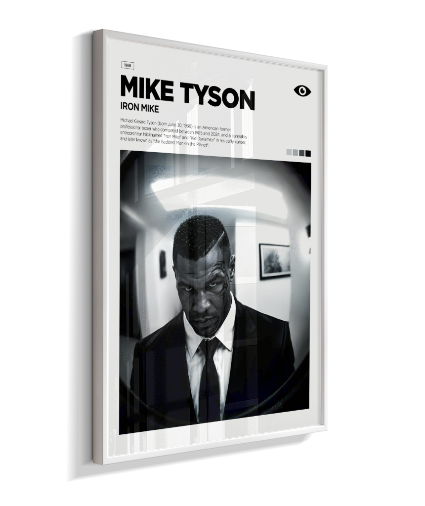 Quadro Decorativo Mike Tyson Iron Mike - Poster Minimalista Luta e Esporte