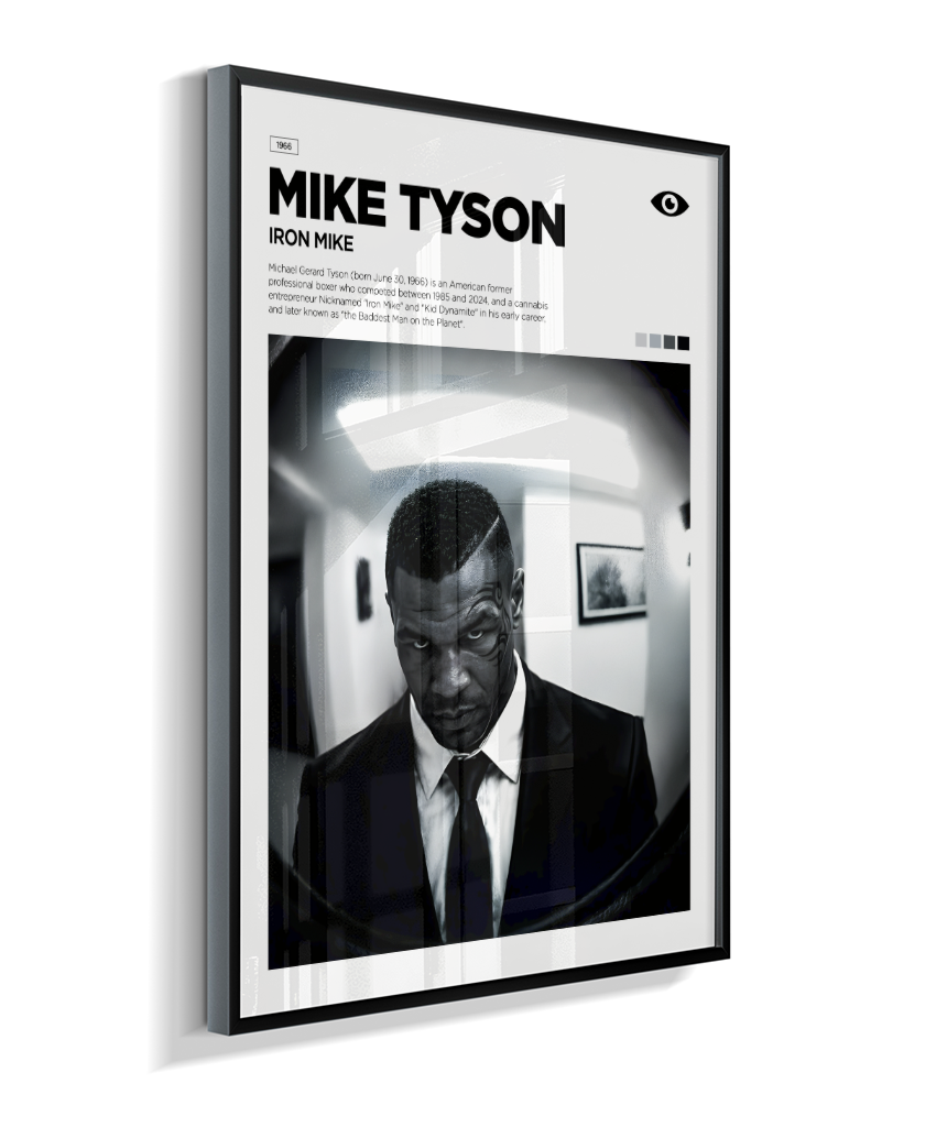 Quadro Decorativo Mike Tyson Iron Mike - Poster Minimalista Luta e Esporte