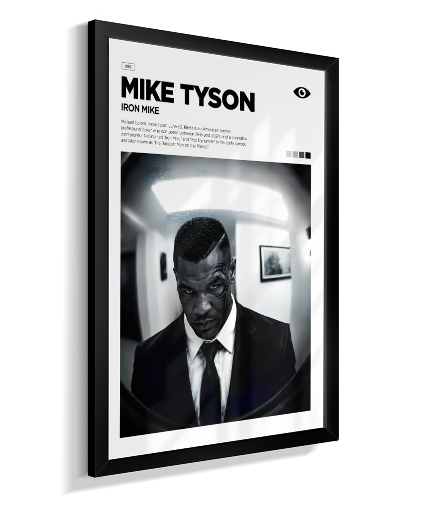 Quadro Decorativo Mike Tyson Iron Mike - Poster Minimalista Luta e Esporte