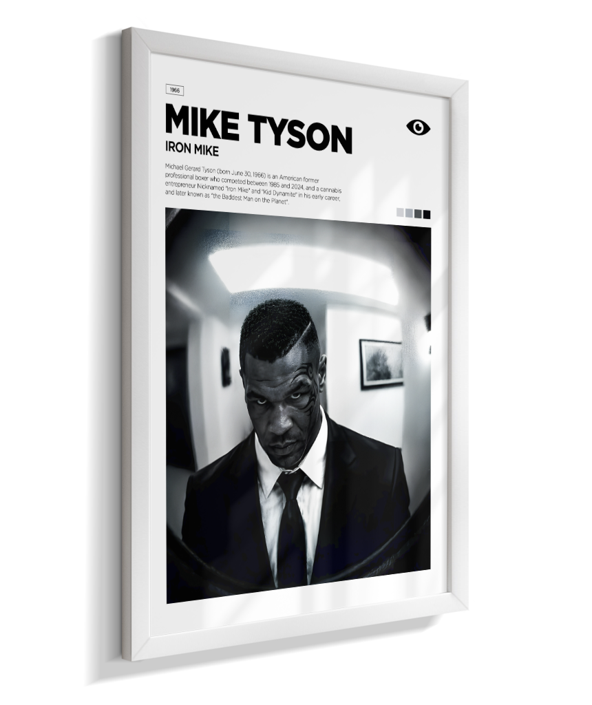 Quadro Decorativo Mike Tyson Iron Mike - Poster Minimalista Luta e Esporte