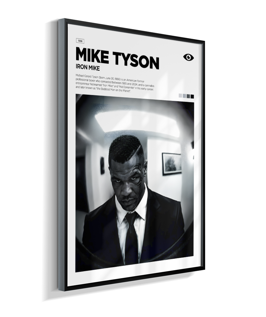 Quadro Decorativo Mike Tyson Iron Mike - Poster Minimalista Luta e Esporte