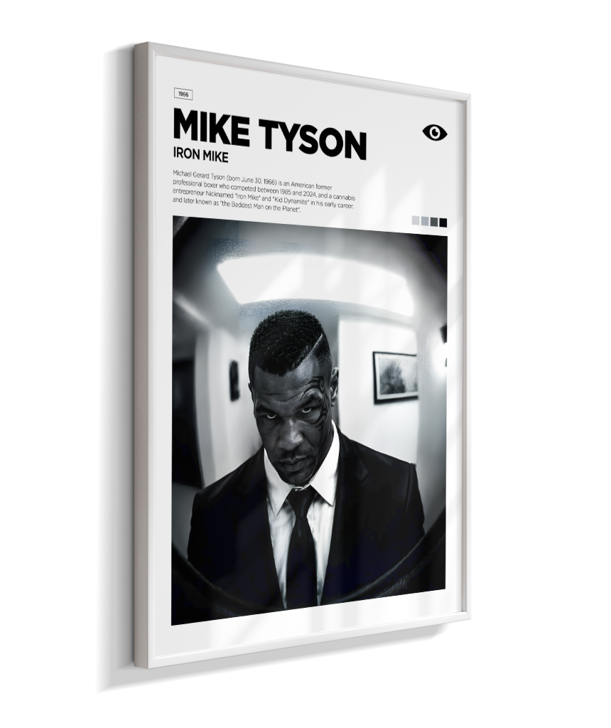 Quadro Decorativo Mike Tyson Iron Mike - Poster Minimalista Luta e Esporte