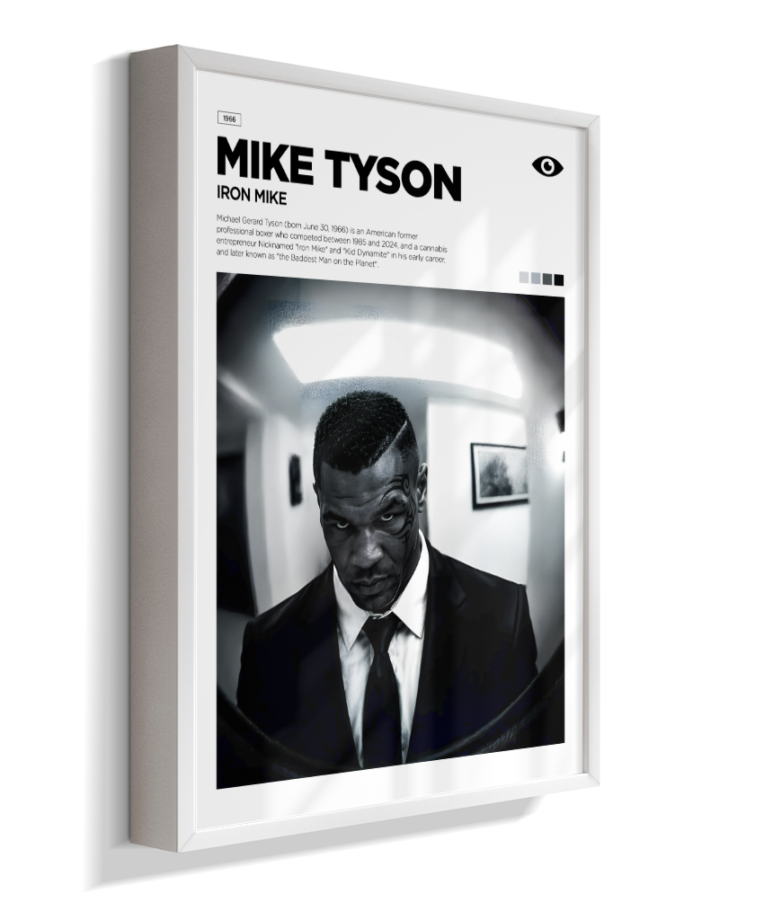 Quadro Decorativo Mike Tyson Iron Mike - Poster Minimalista Luta e Esporte