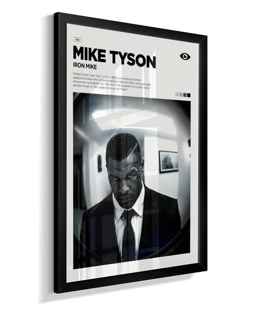 Quadro Decorativo Mike Tyson Iron Mike - Poster Minimalista Luta e Esporte