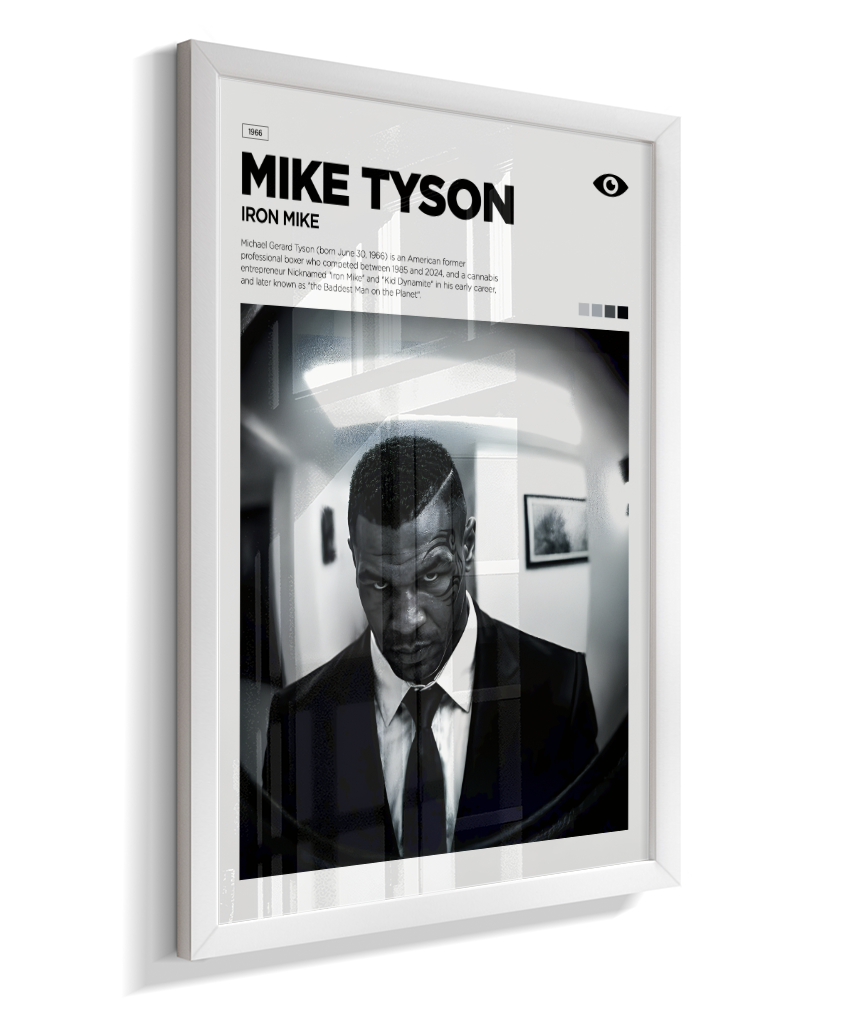 Quadro Decorativo Mike Tyson Iron Mike - Poster Minimalista Luta e Esporte