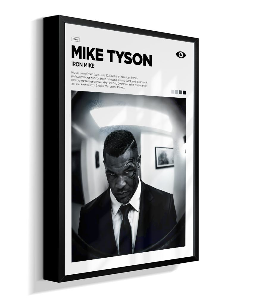 Quadro Decorativo Mike Tyson Iron Mike - Poster Minimalista Luta e Esporte