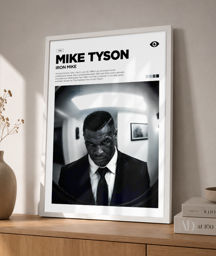 Quadro Decorativo Mike Tyson Iron Mike - Poster Minimalista Luta e Esporte