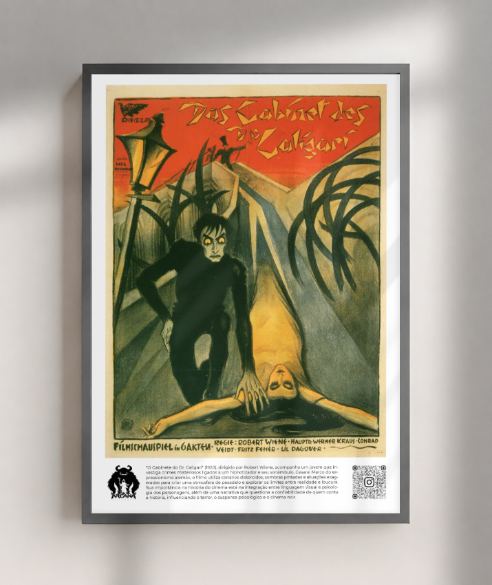 Pôster O Gabinete do Dr. Caligari — Clássico do Cinema Expressionista