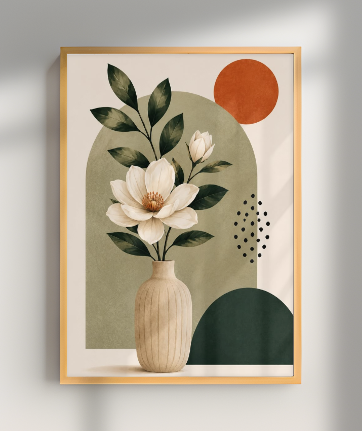 Flores num vaso boho