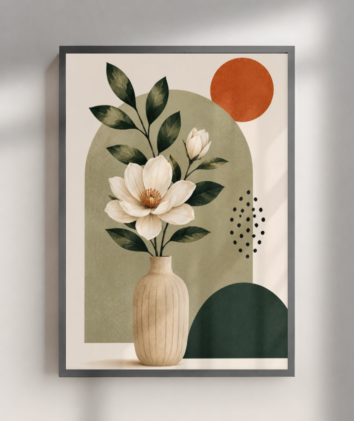 Flores num vaso boho