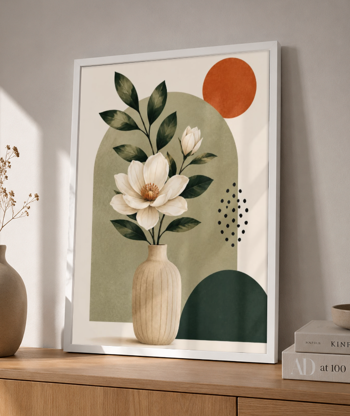 Flores num vaso boho