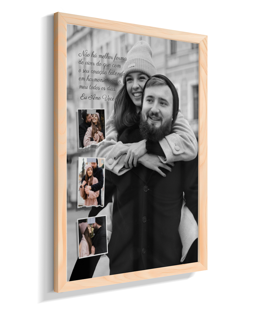 Quadro Personalizado Casal — Coração em Harmonia 4 Fotos
