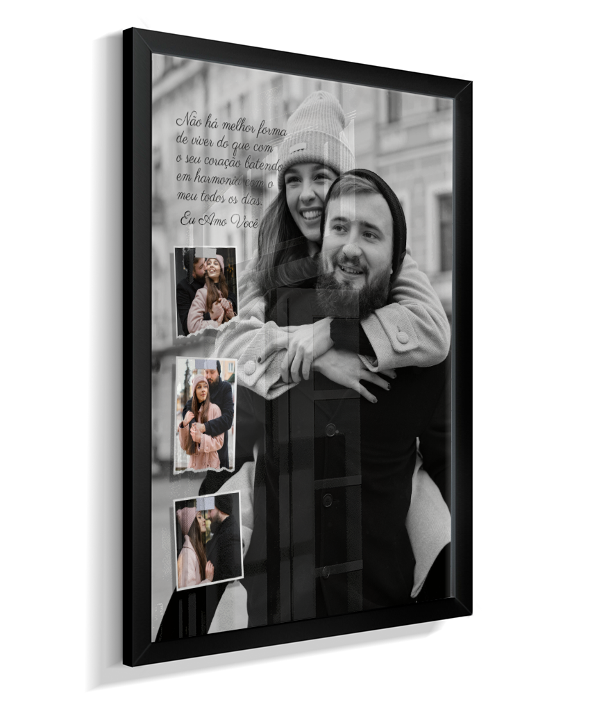 Quadro Personalizado Casal — Coração em Harmonia 4 Fotos