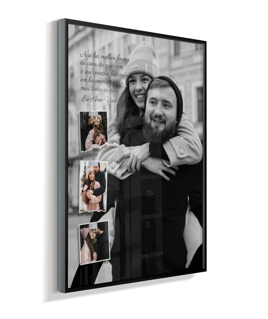 Quadro Personalizado Casal — Coração em Harmonia 4 Fotos
