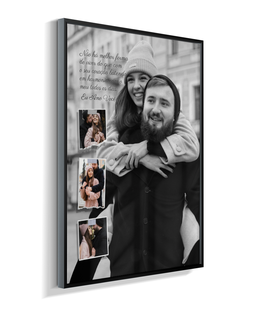 Quadro Personalizado Casal — Coração em Harmonia 4 Fotos