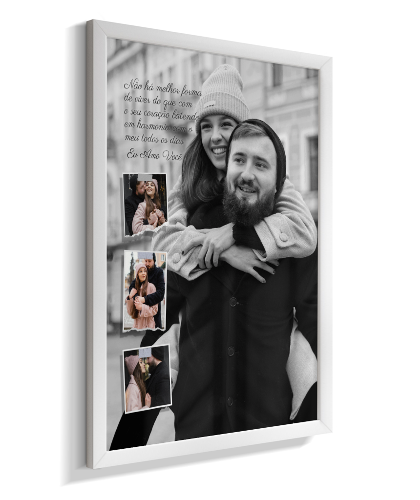Quadro Personalizado Casal — Coração em Harmonia 4 Fotos