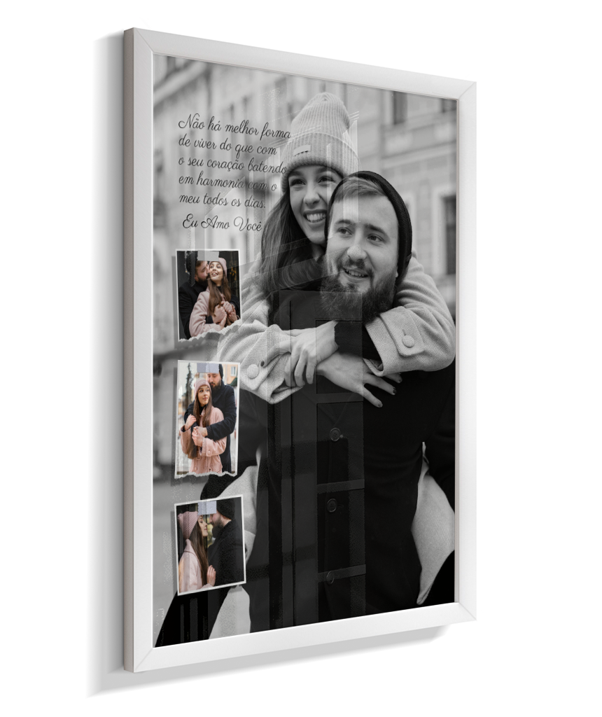 Quadro Personalizado Casal — Coração em Harmonia 4 Fotos