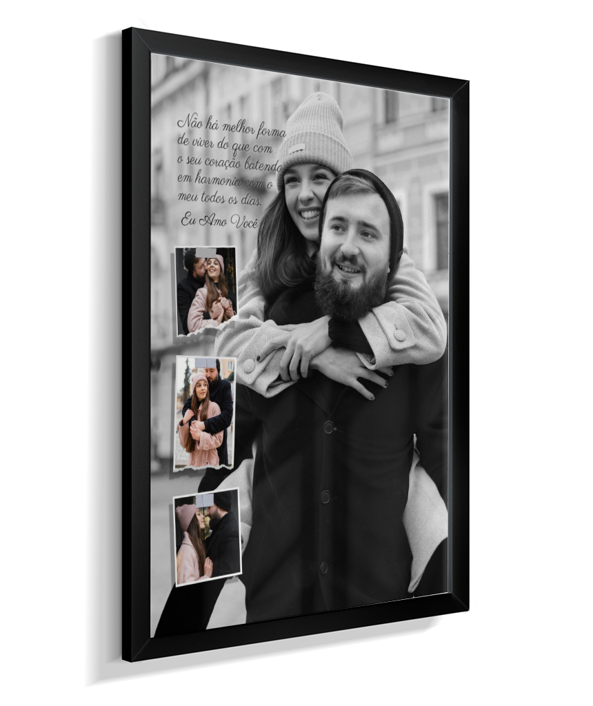 Quadro Personalizado Casal — Coração em Harmonia 4 Fotos
