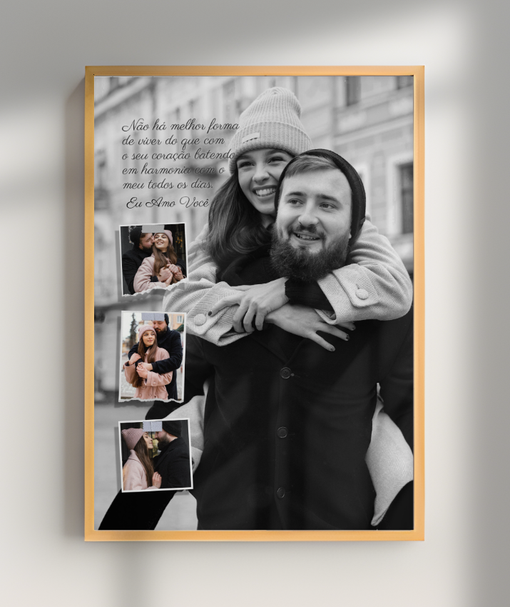 Quadro Personalizado Casal — Coração em Harmonia 4 Fotos