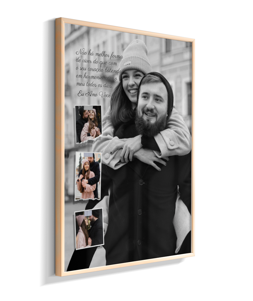 Quadro Personalizado Casal — Coração em Harmonia 4 Fotos