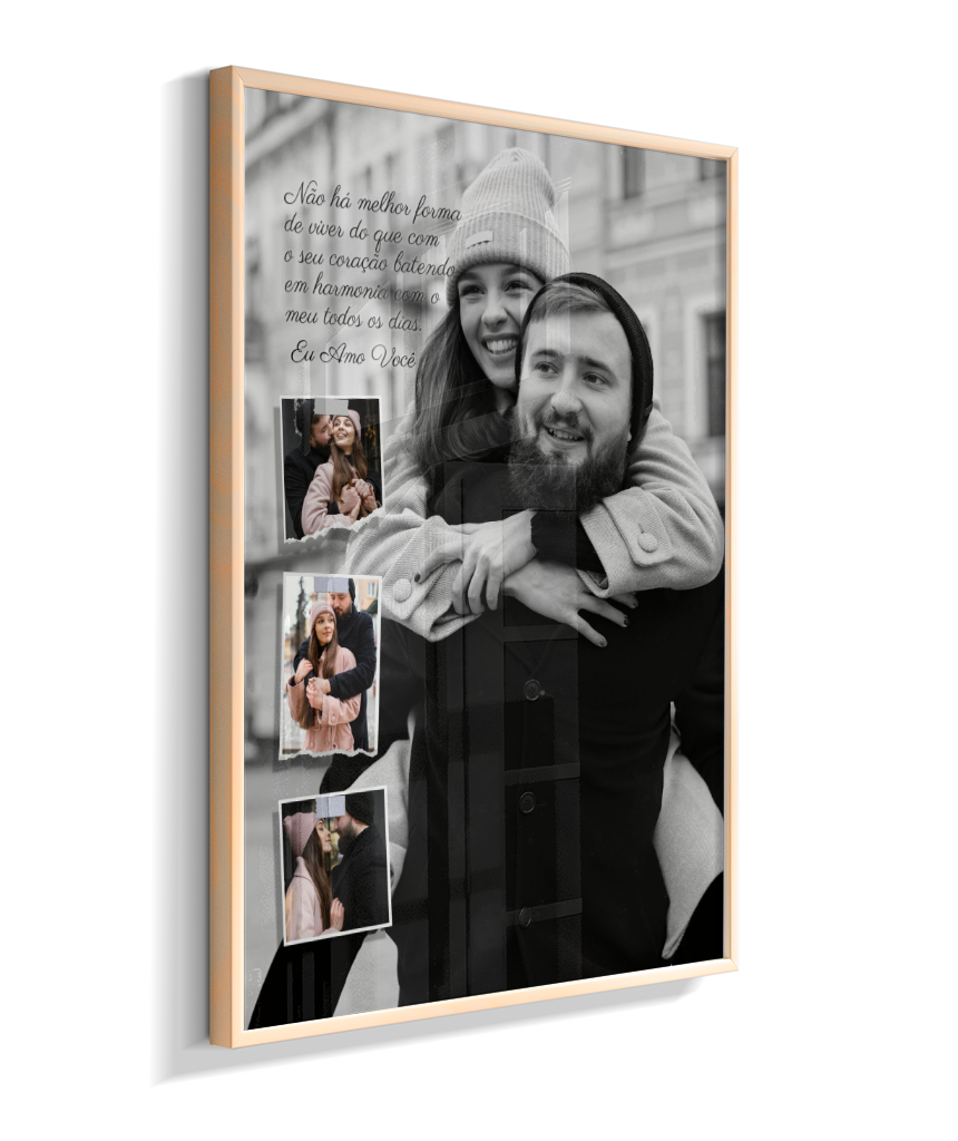 Quadro Personalizado Casal — Coração em Harmonia 4 Fotos