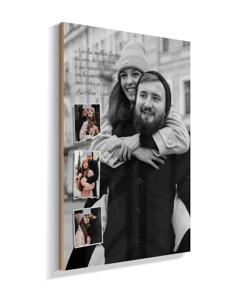 Quadro Personalizado Casal — Coração em Harmonia 4 Fotos