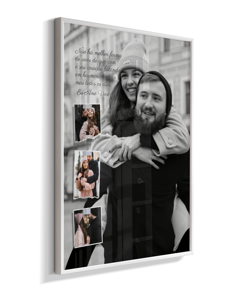 Quadro Personalizado Casal — Coração em Harmonia 4 Fotos