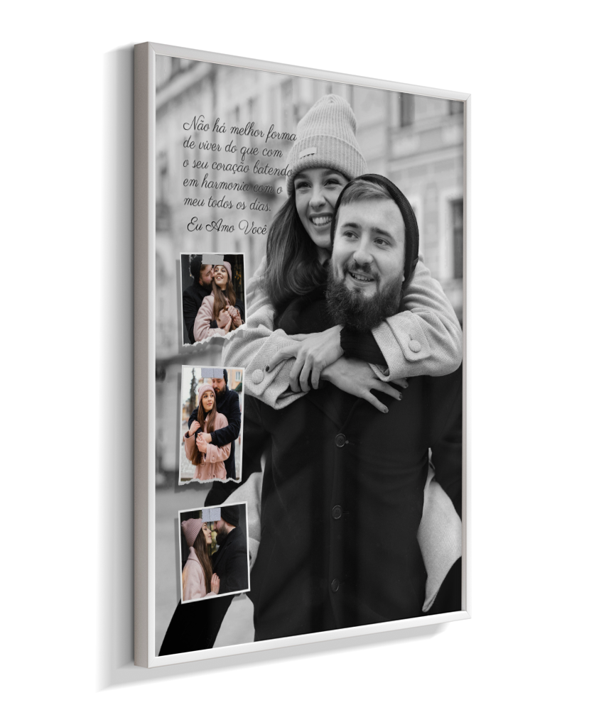 Quadro Personalizado Casal — Coração em Harmonia 4 Fotos