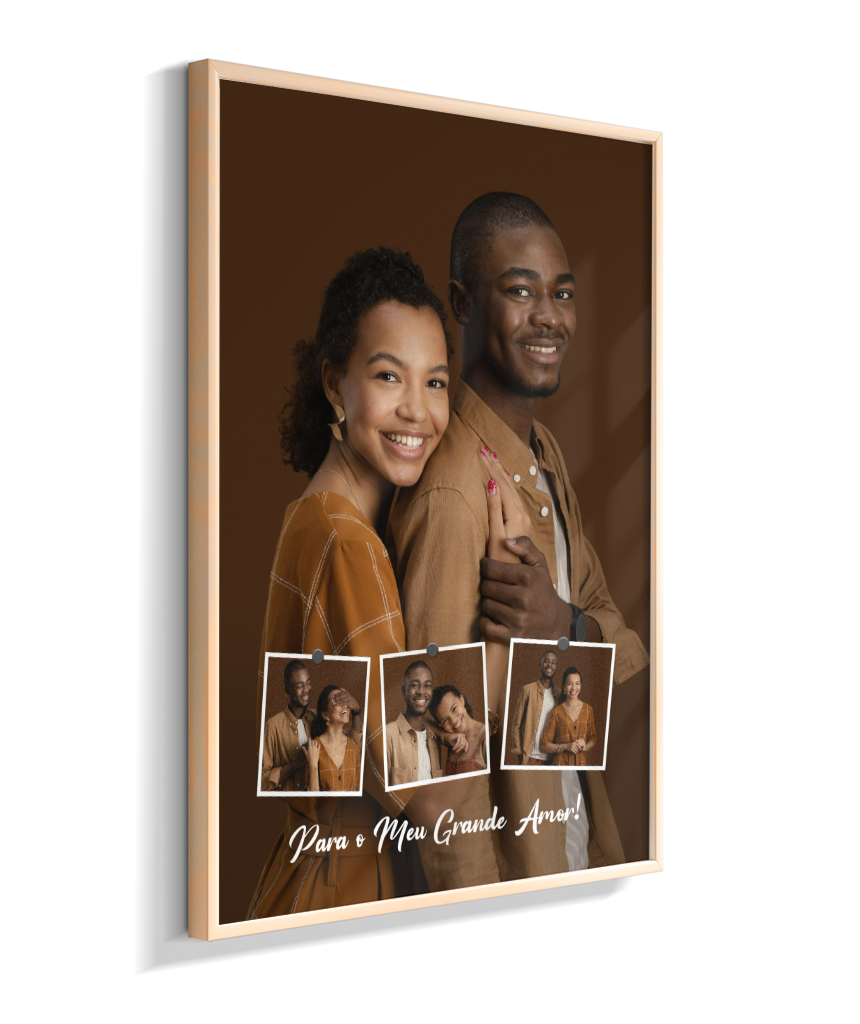 Quadro Personalizado Casal — Para o Meu Grande Amor 4 Fotos